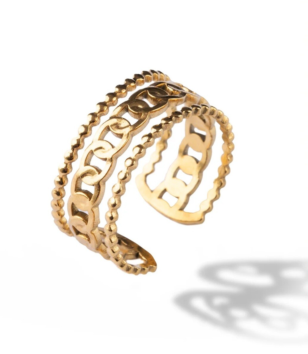 Marc Malone Štýlový pozlátený prsteň Astra MCR250275G