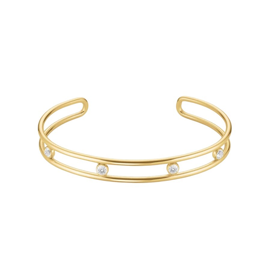 Rosefield Otvorený pevný náramok s čírymi kryštálmi JB4CG-J1174