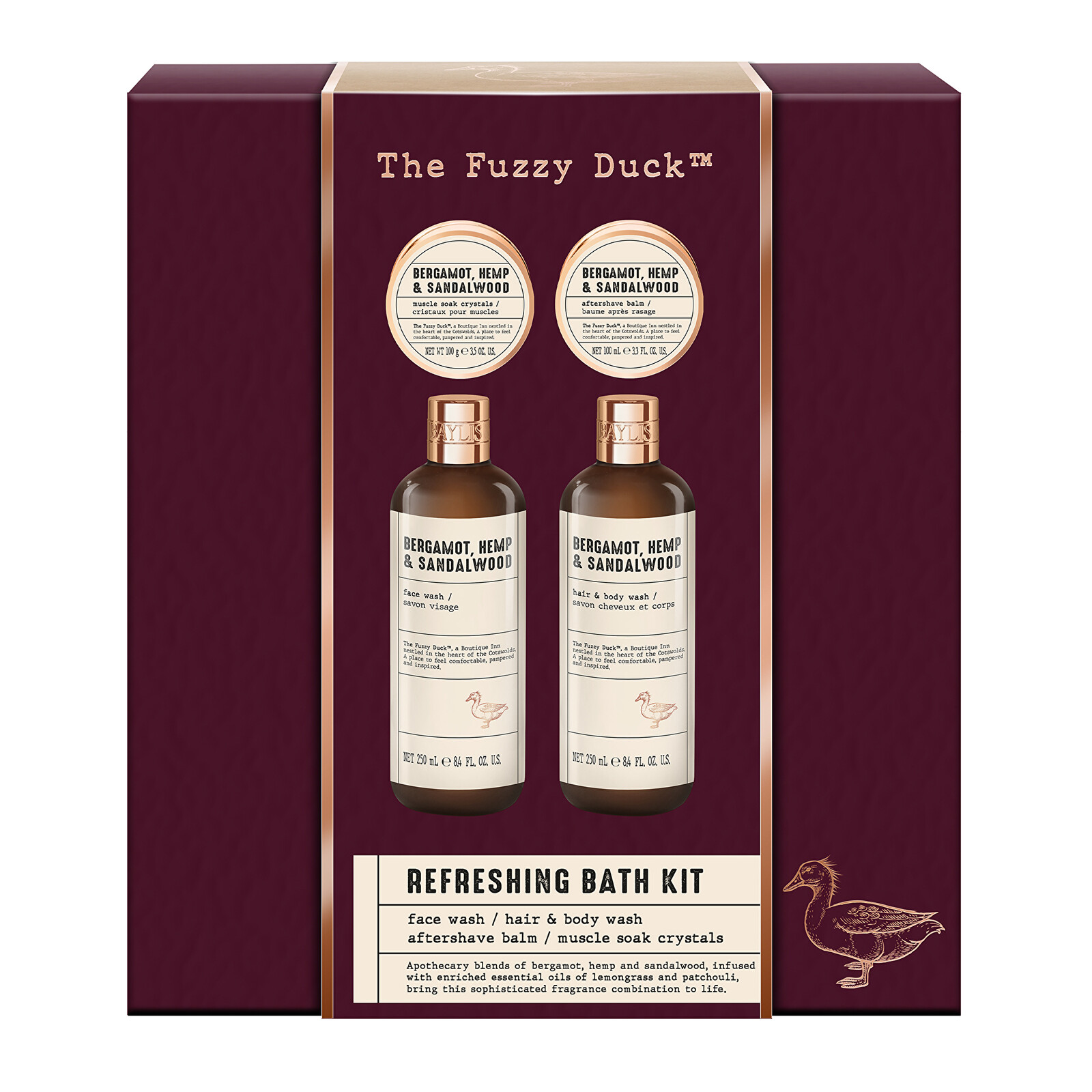 Baylis & Harding Darčeková sada Bergamot, Konope & Santalové drevo 4 ks