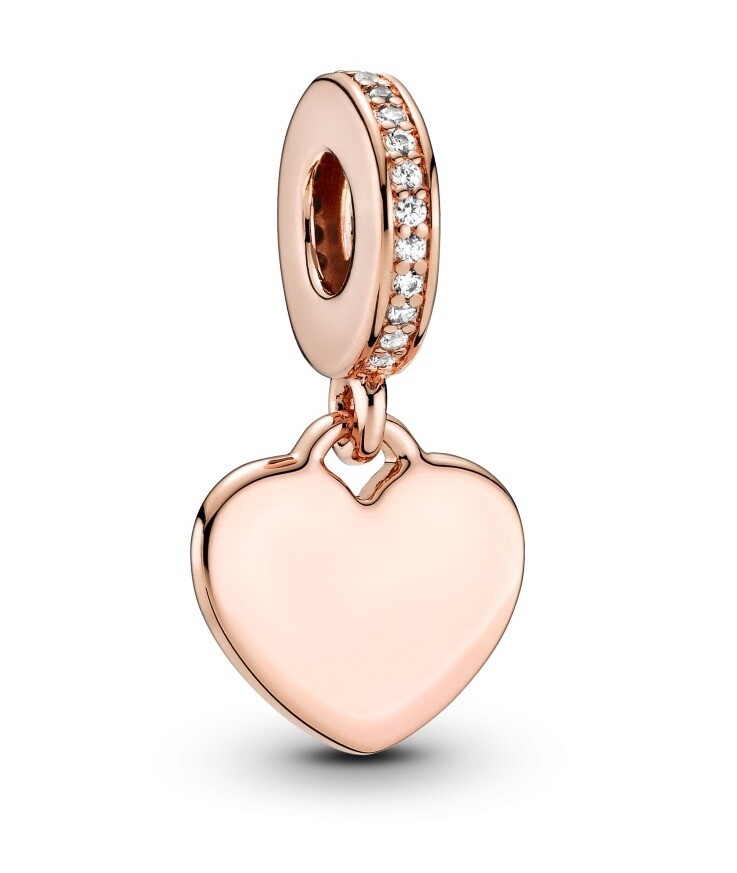 Pandora Pozlátený visiaci prívesok Srdce Rose 788761C01