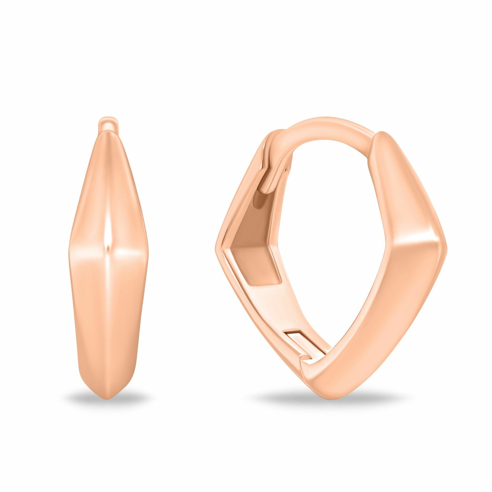 Brilio Silver Štýlové hranaté náušnice z pozláteného striebra EA1214R