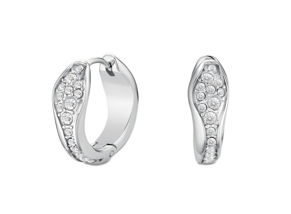 Rosefield Elegantné oceľové kruhy s kryštálmi Pavé JEPFS-J1227