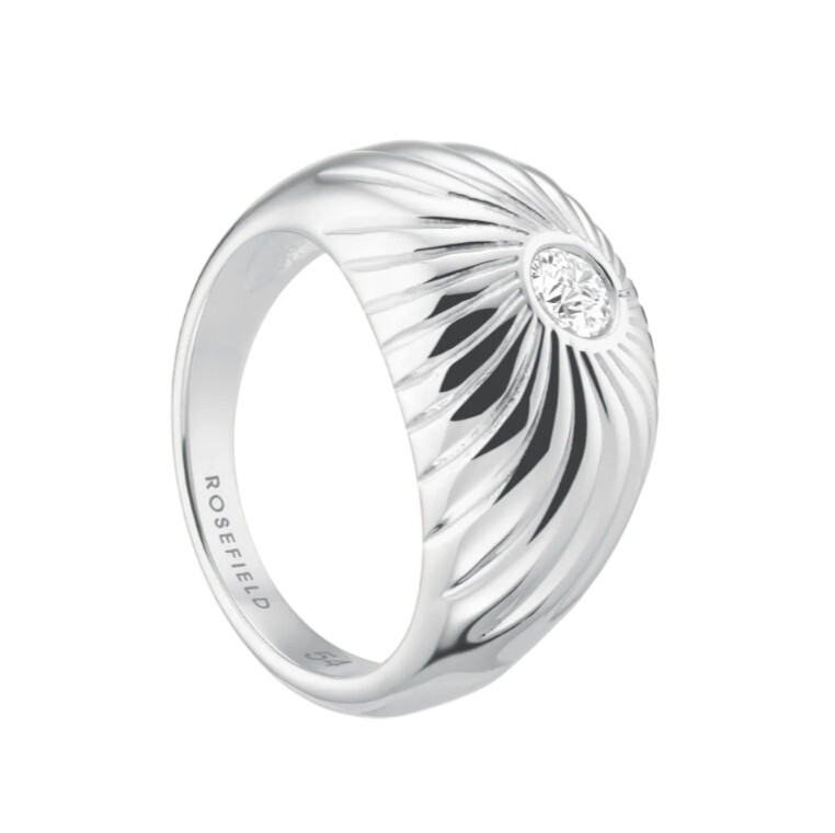 Rosefield Luxusný oceľový prsteň s kryštálmi Solitaire JRBT 56 mm