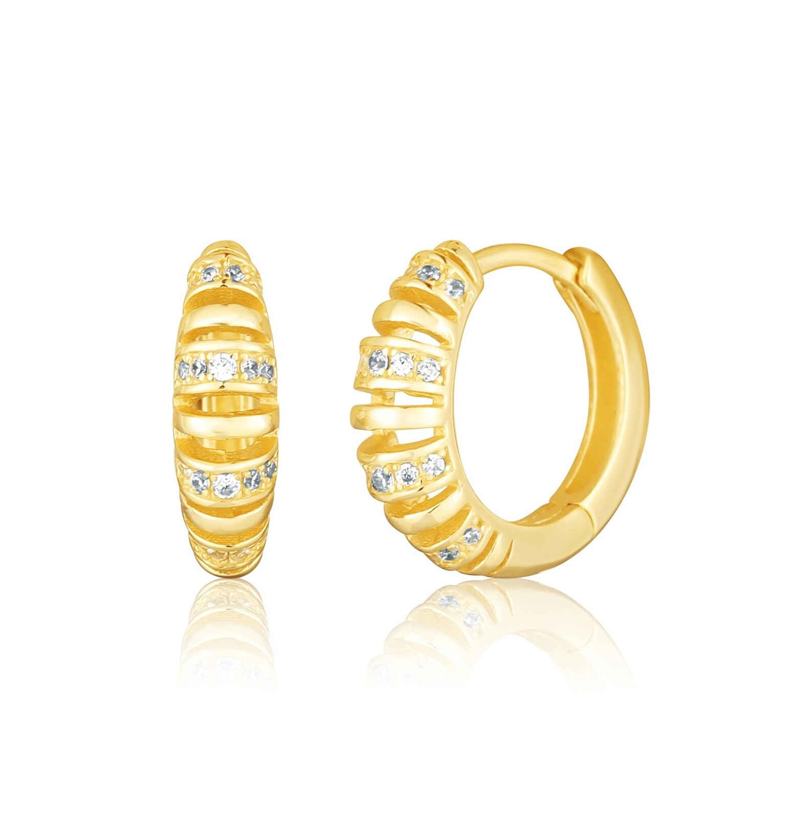 JVD Dámske pozlátené kruhy so zirkónmi SVLE3077XH2GO00