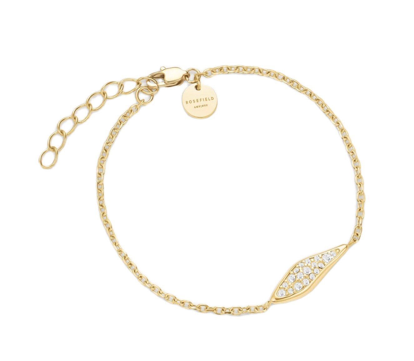 Rosefield Slušivý pozlátený náramok s kryštálmi Pavé JBPLG-J1238