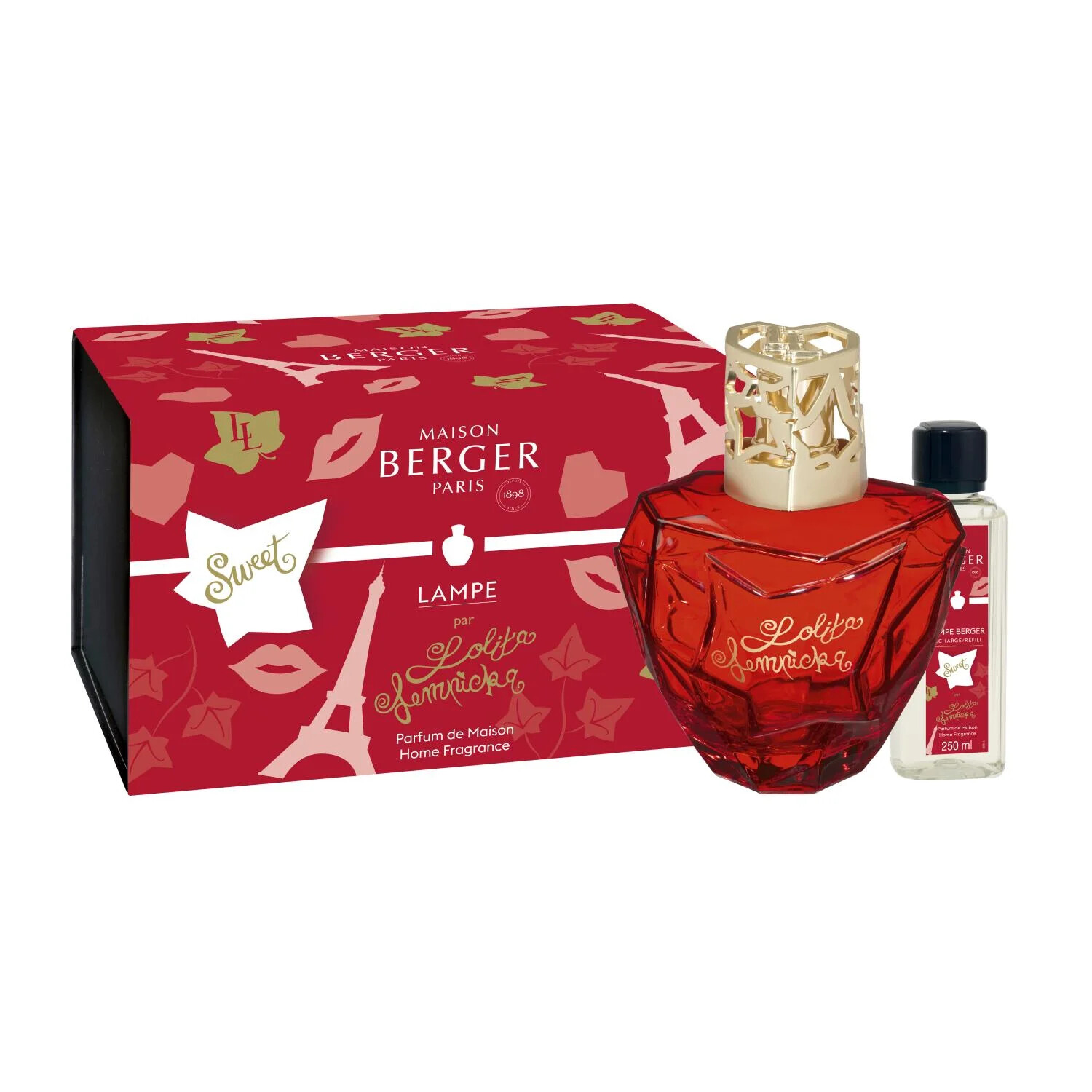 Maison Berger Paris Darčeková sada katalytická lampa Lolita Lempicka červená + náplň Lolita Lempicka Sweet 250 ml