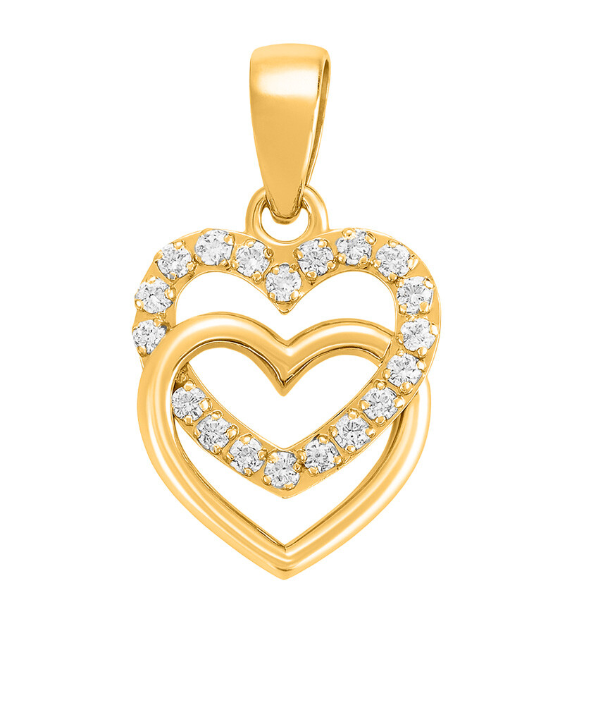 Brilio Zlatý prívesok Prepojené srdcia 14/673.141ZIR