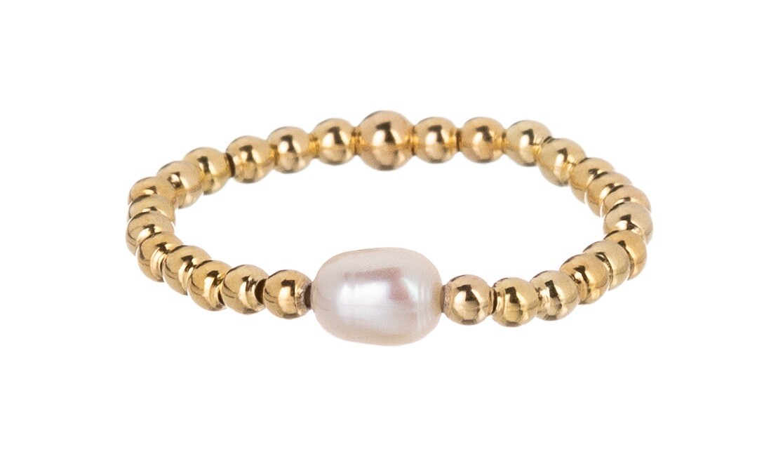 Alisia Pozlátený guličkový prsteň so sladkovodnou perlou AL4794.01.000.D 53 mm