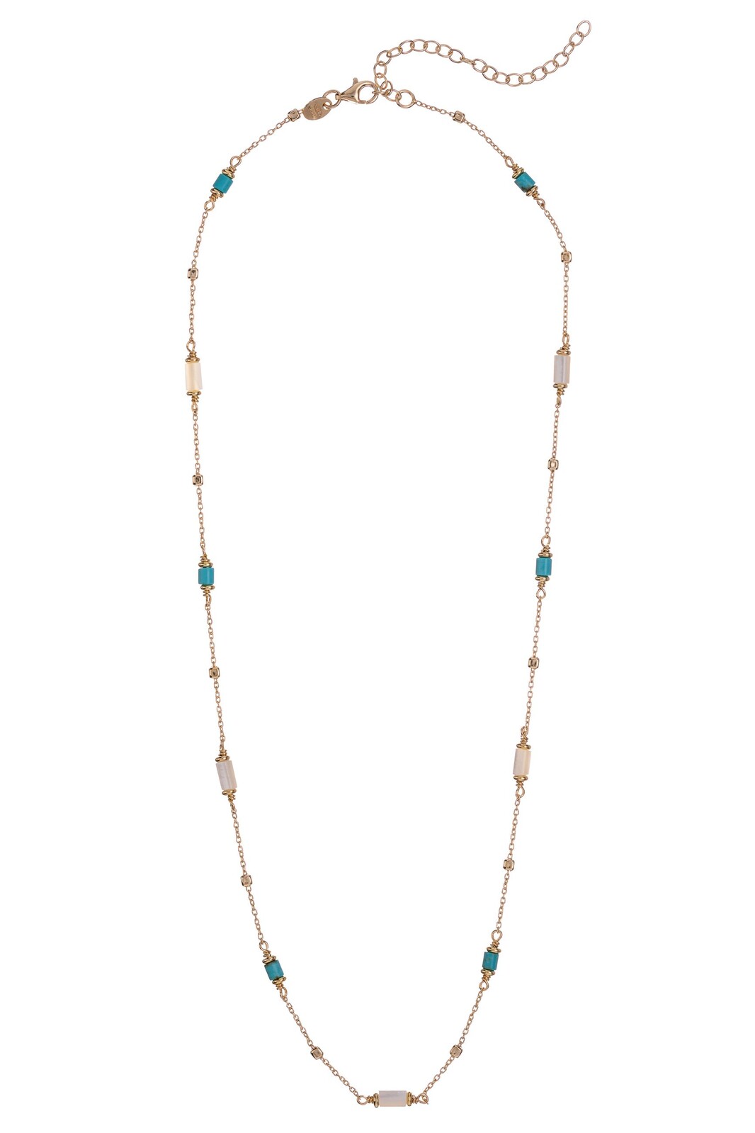 Alisia Nežný strieborný náhrdelník s tyrkysom a perleťou AL4994.01.000