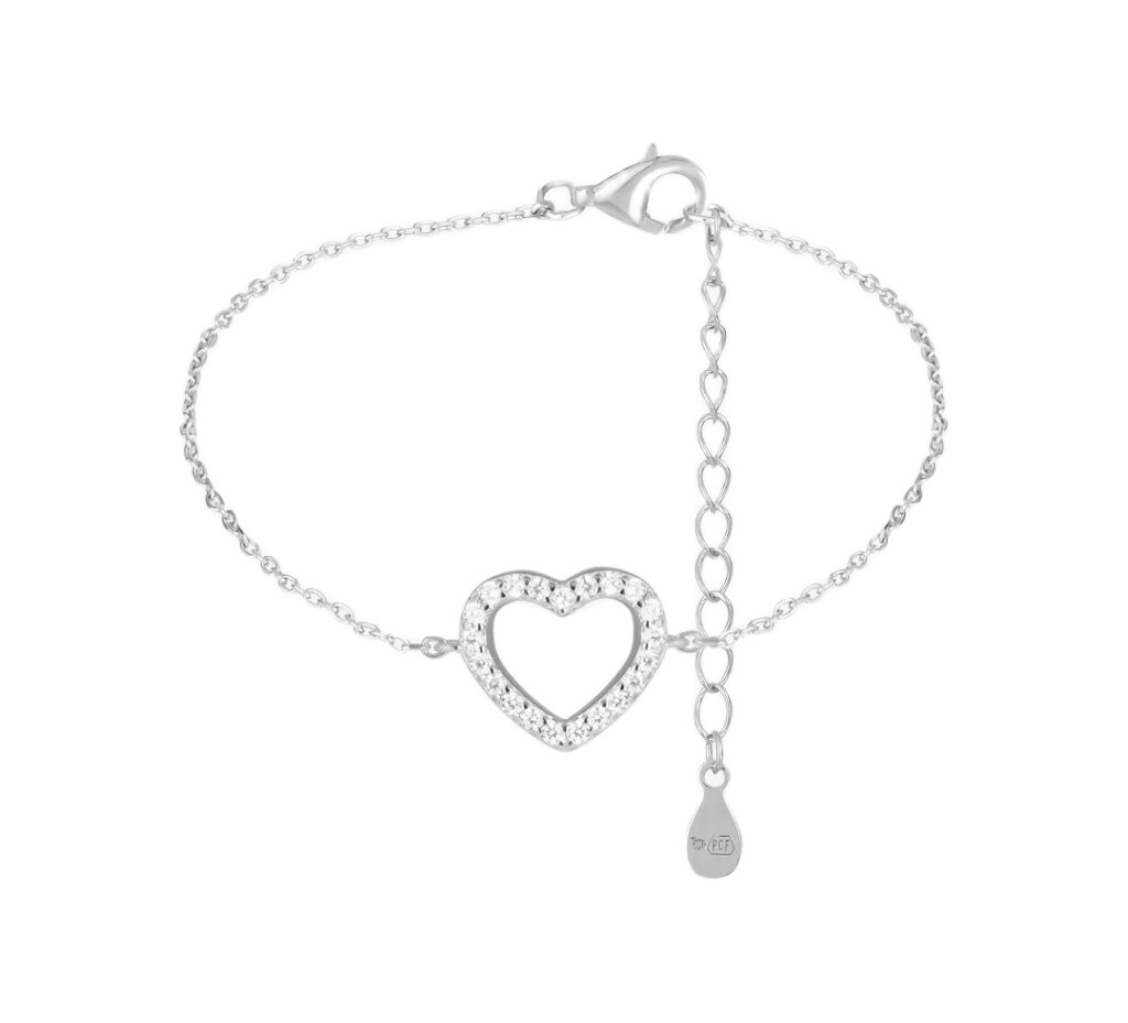 Preciosa Strieborný náramok Srdce s kubickou zirkóniou Preciosa Love Be Charity 5429 00