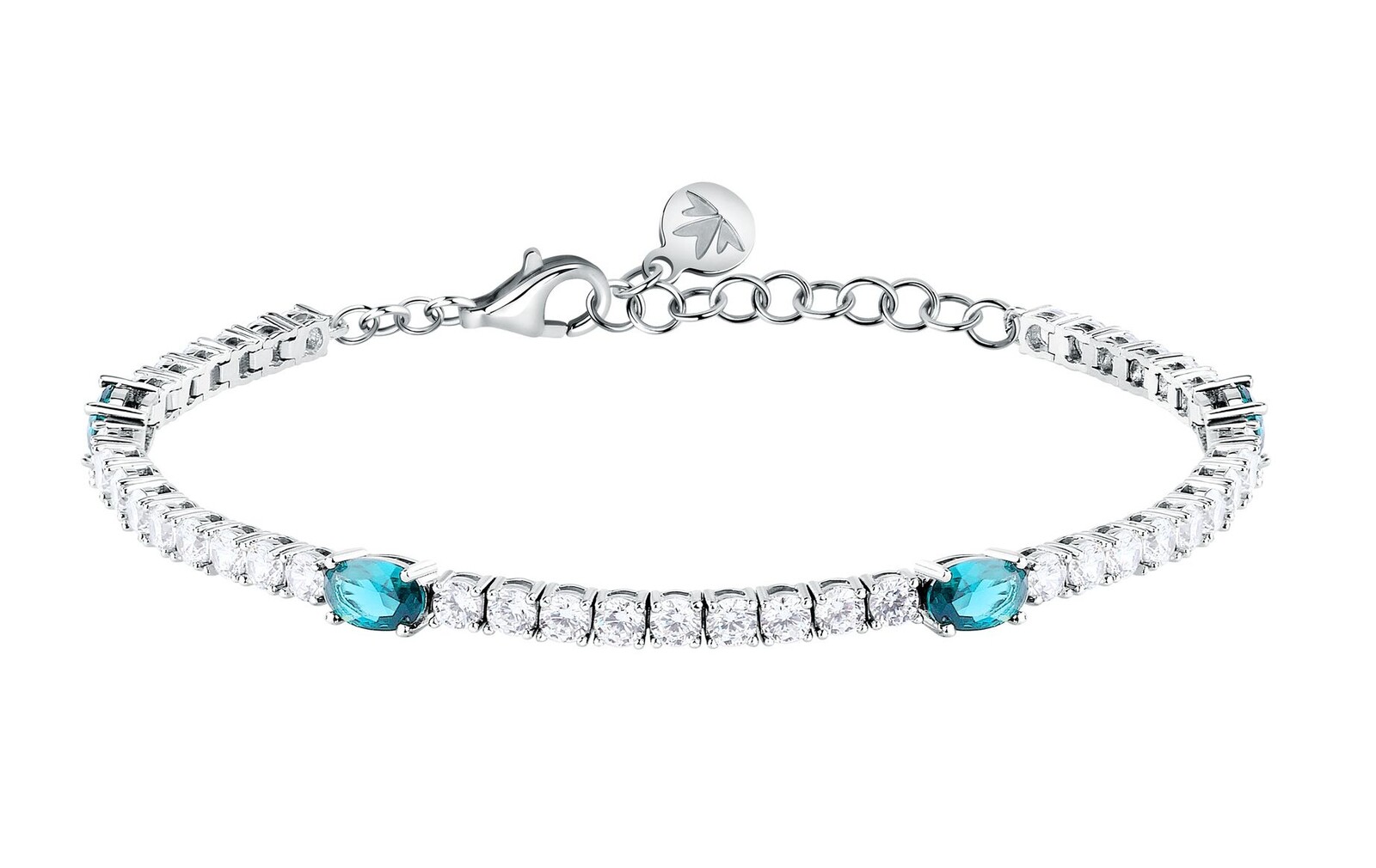 Morellato Blyštivý tenisový náramok so svetlo modrými zirkónmi Tesori SAIW269