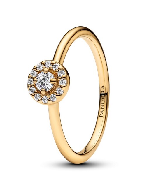 Pandora Elegantný pozlátený prsteň so zirkónmi Shine 163554C01 54 mm