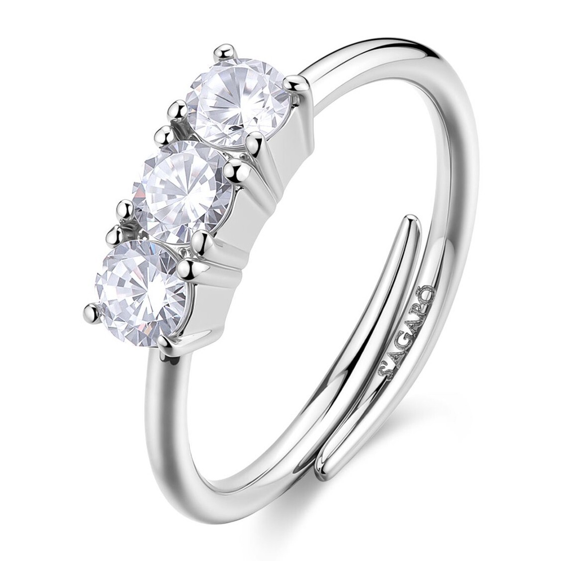 S'Agapõ Oceľový prsteň s kubickými zirkónmi Dazzly SDZ155