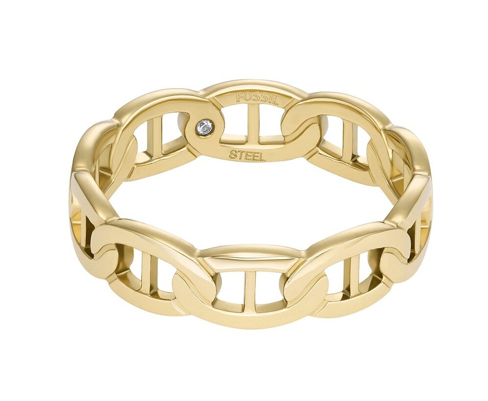 Fossil Fashion pozlátený prsteň Heritage JF04782710 52 mm