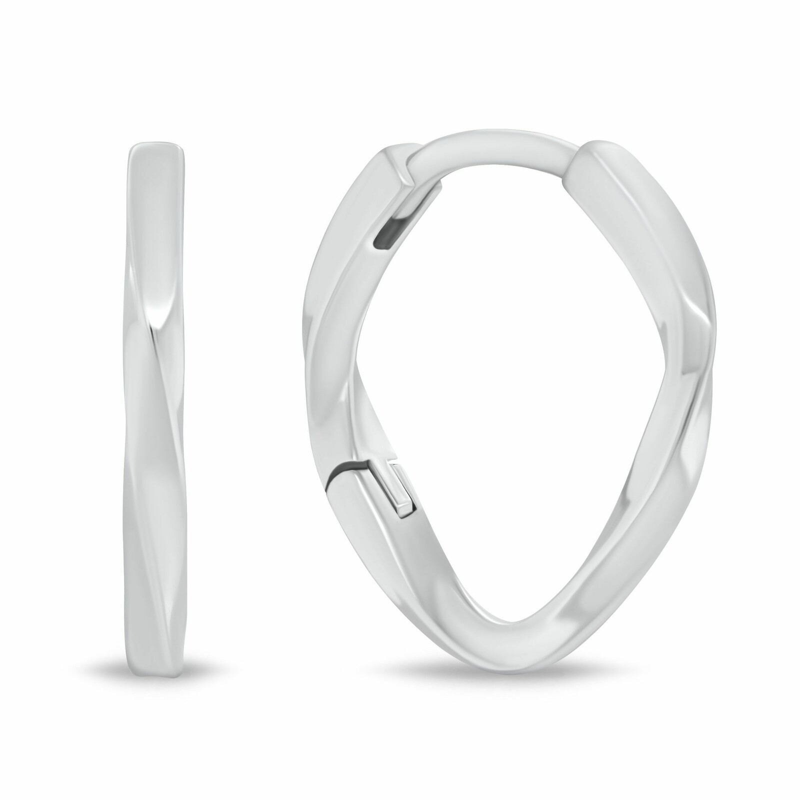 Brilio Silver Minimalistické strieborné náušnice s krúteným dizajnom EA1215W