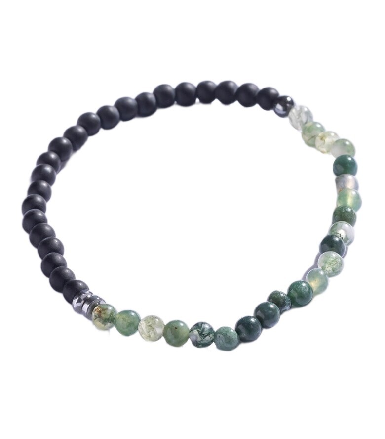 Marc Malone Pánsky korálkový náramok s machovým achátom MCGB5107