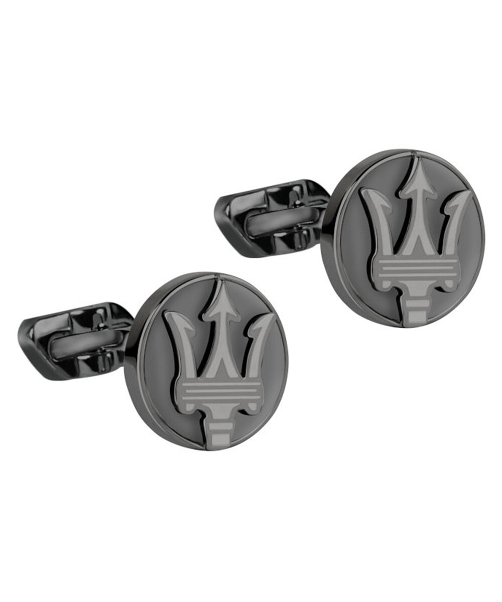Maserati Štýlové čierne manžetové gombíky z ocele JM418ANK10