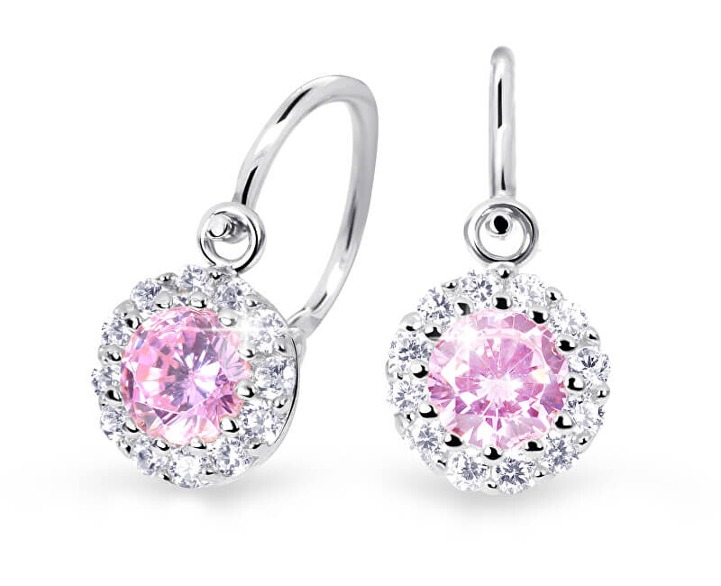 Cutie Jewellery Detské náušnice z bieleho zlata C2745-10-X-2 ružová