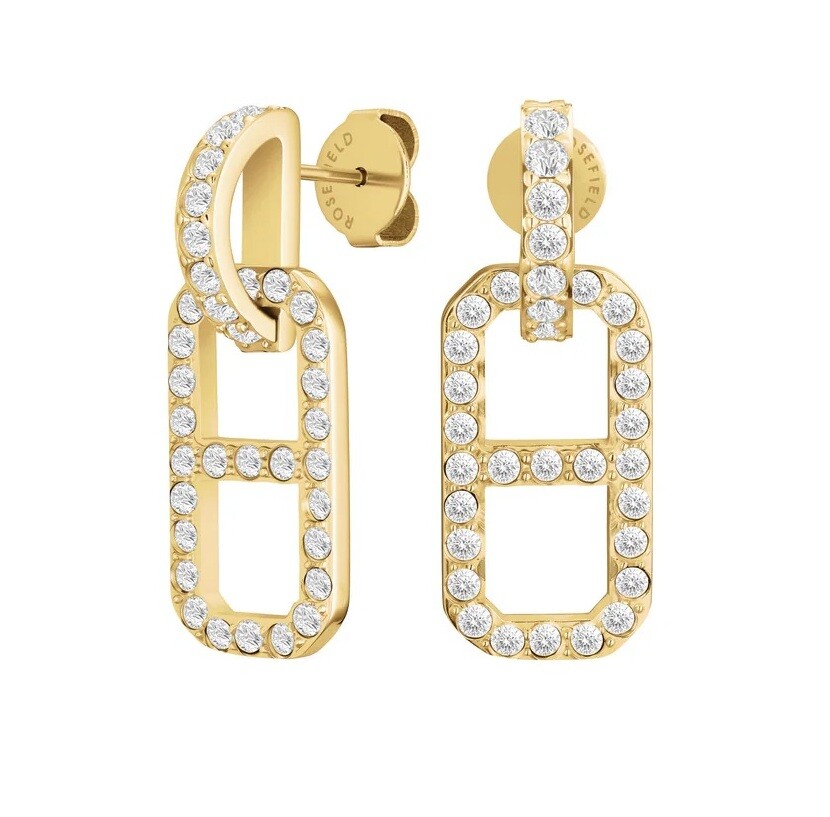 Rosefield Moderné visiace pozlátené náušnice Fine Octagon JEOPG-J1180