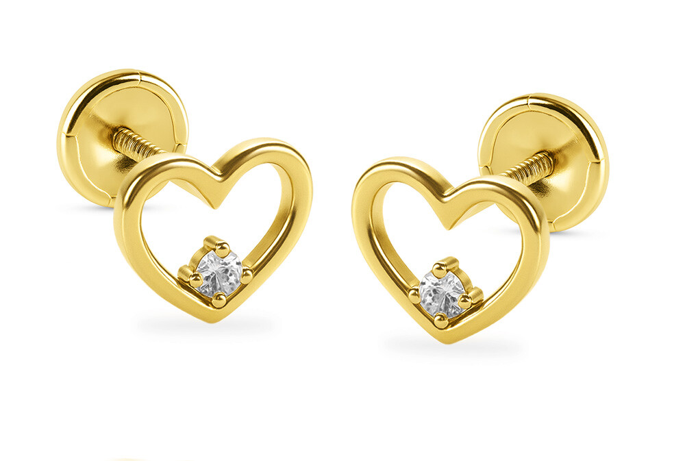 Brilio Jemné náušnice zo žltého zlata Srdiečko 14/255.231/17ZIR