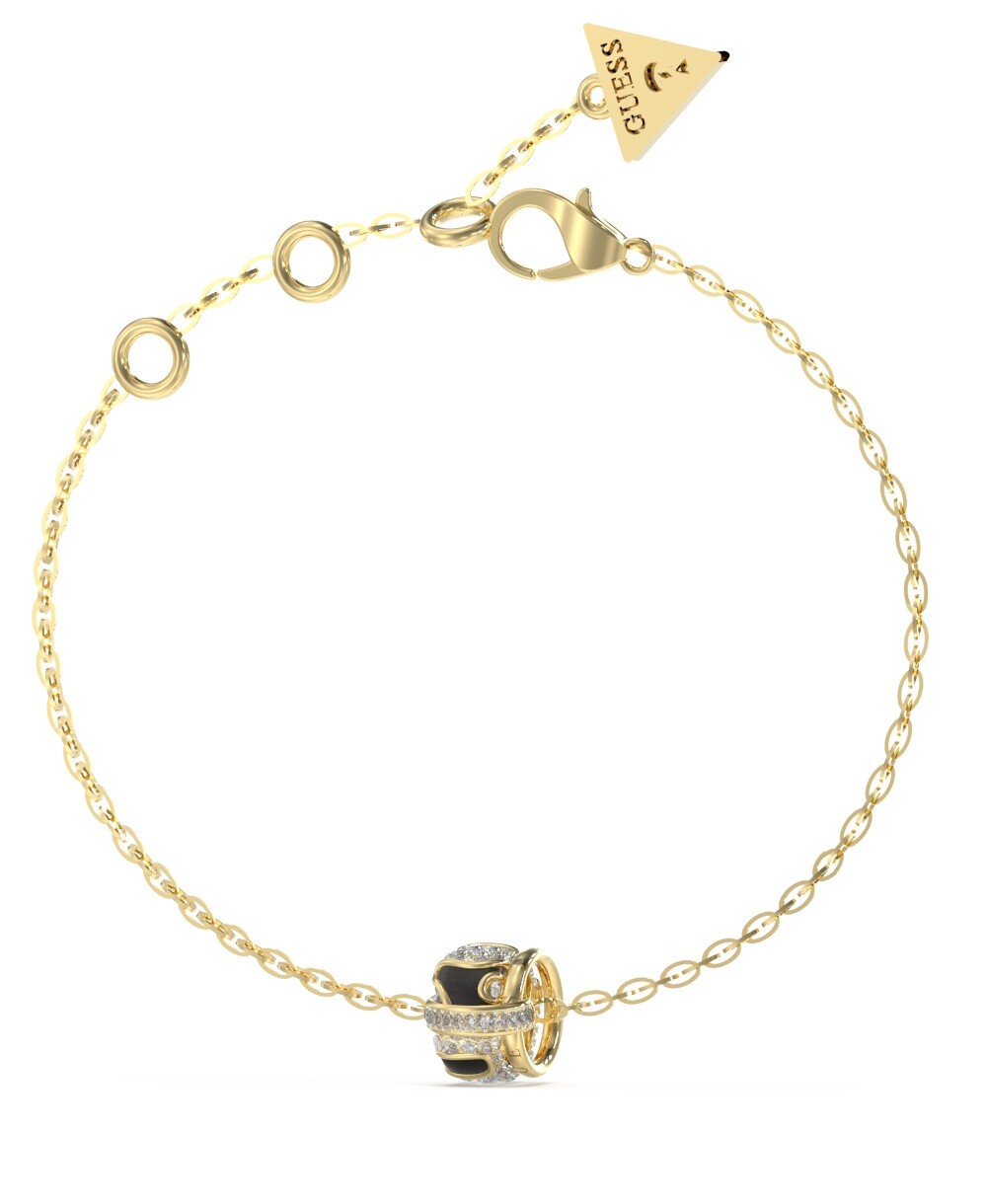 Guess Slušivý pozlátený náramok s kryštálmi Fabulous Me JUBB05192JWYGBK 21 cm