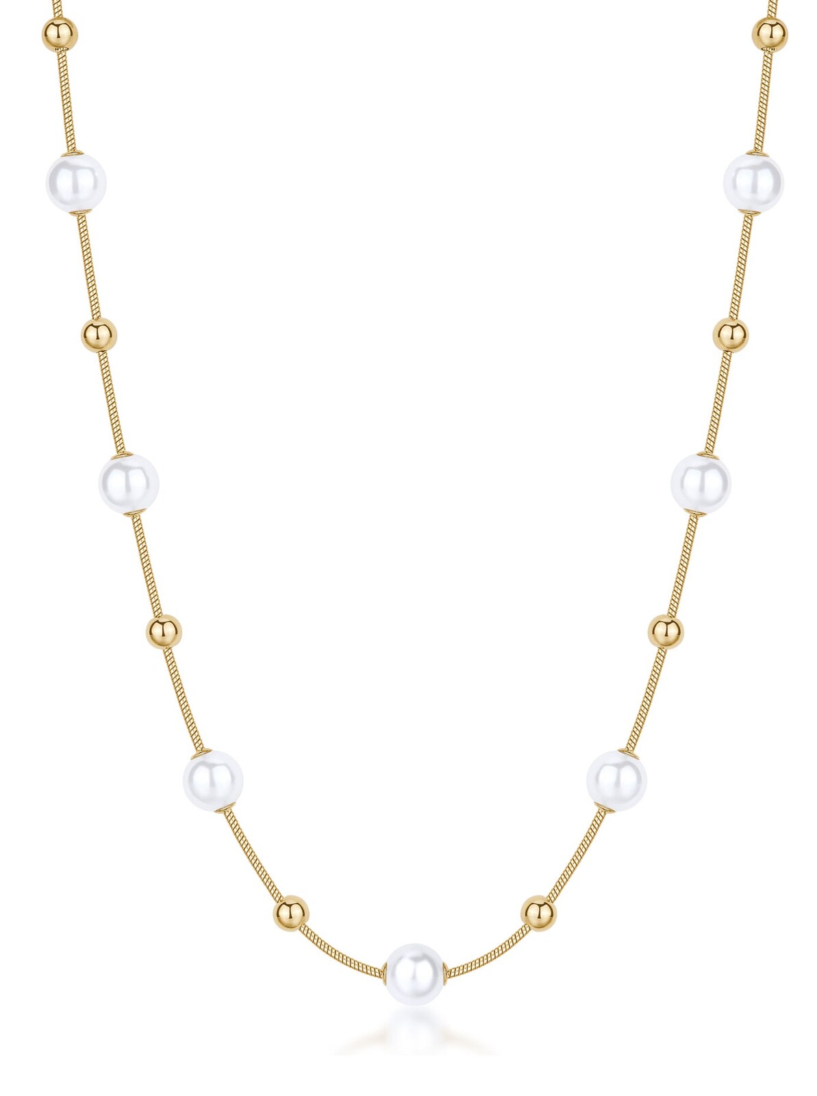 Brosway Slušivý pozlátený náhrdelník s perličkami Perfect BPC49
