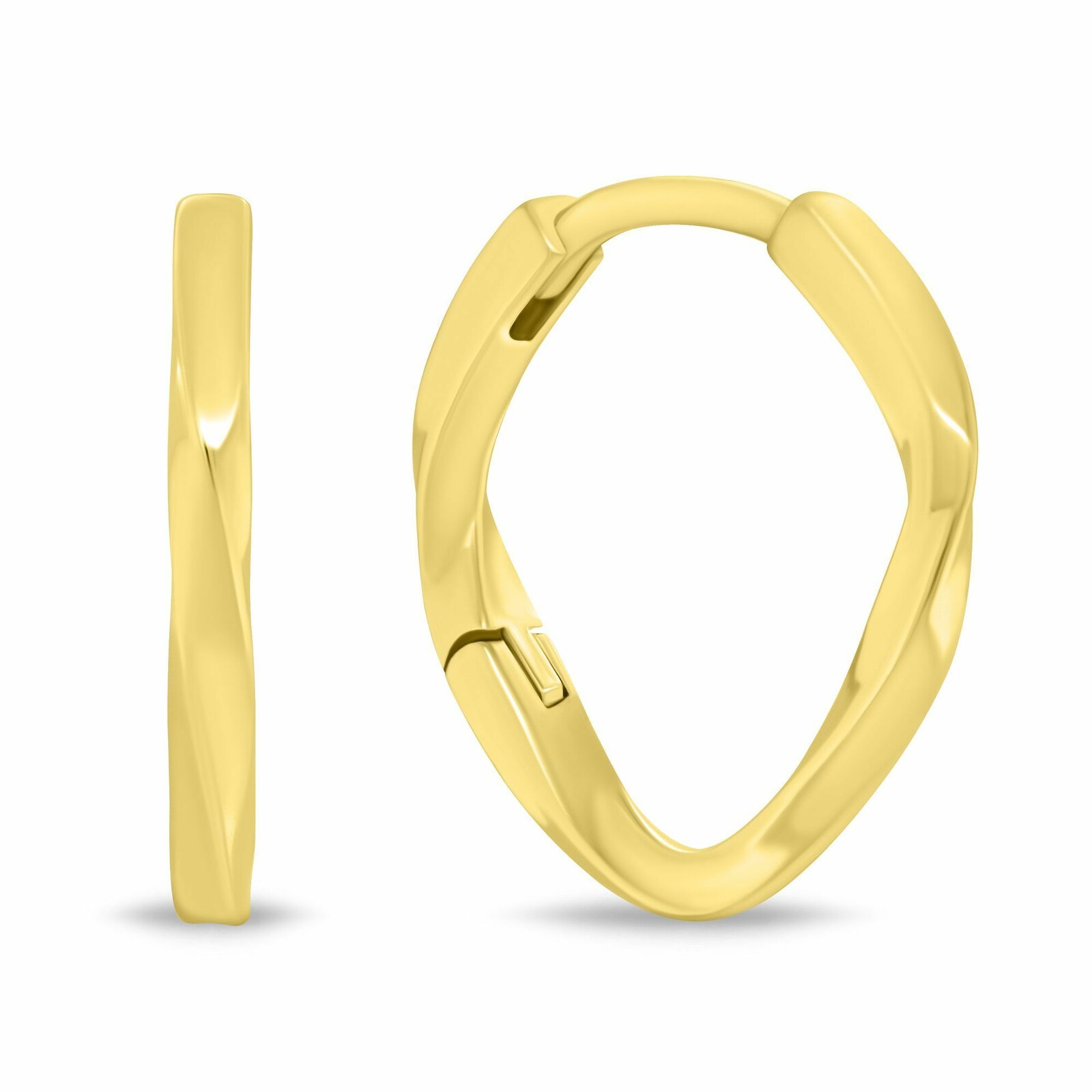 Brilio Silver Minimalistické pozlátené náušnice s krúteným dizajnom EA1215Y