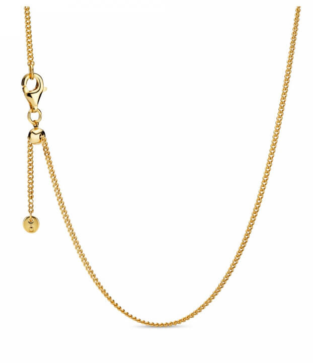 Pandora Elegantná pozlátená retiazka Pancer Shine 368638C00-60