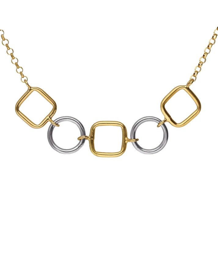 Victoria Cruz Štýlový bicolor náhrdelník zo striebra Nivola A5509-BG