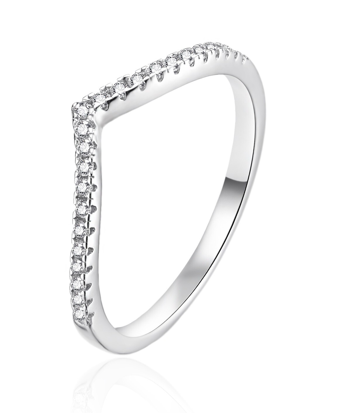 Agato Elegantný strieborný prsteň so zirkónmi AGT-R41W 54 mm