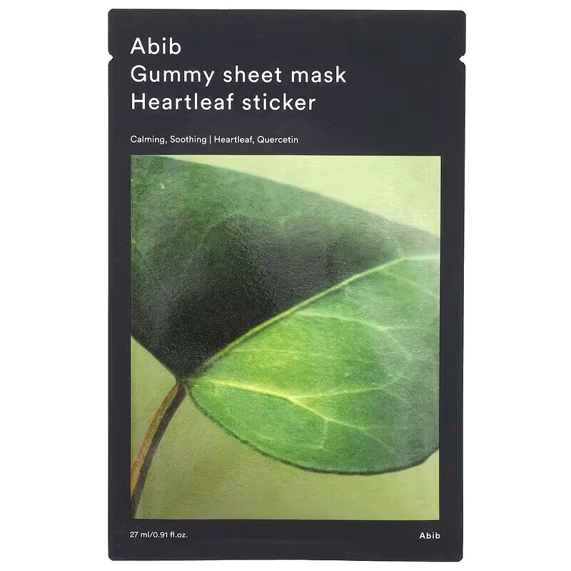 Abib Upokojujúca plátienková maska Heartleaf Sticker (Gummy Sheet Mask) 27 ml