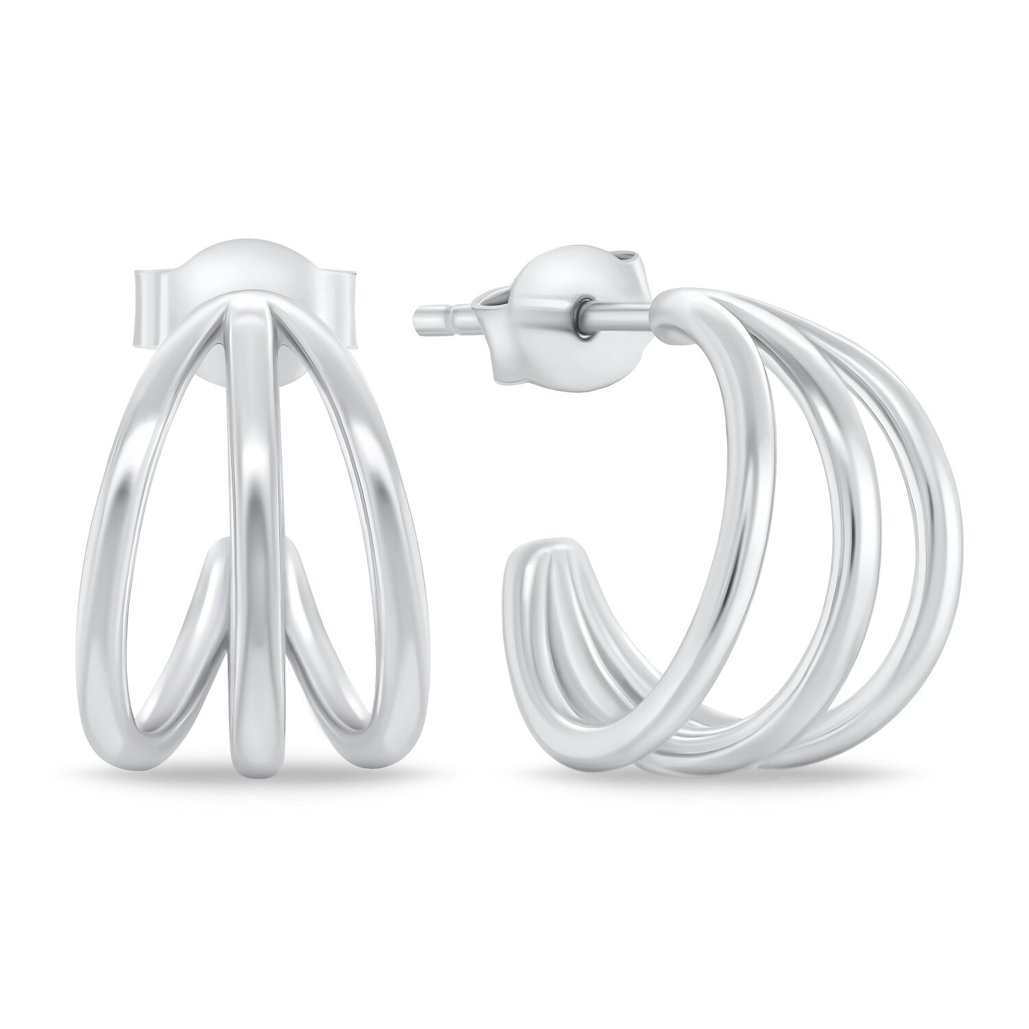 Brilio Silver Módne strieborné kruhové náušnice EA877W