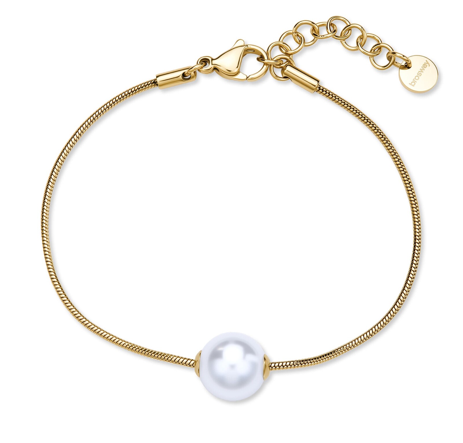 Brosway Pôvabný pozlátený náramok so syntetickou perlou Perfect BPC53