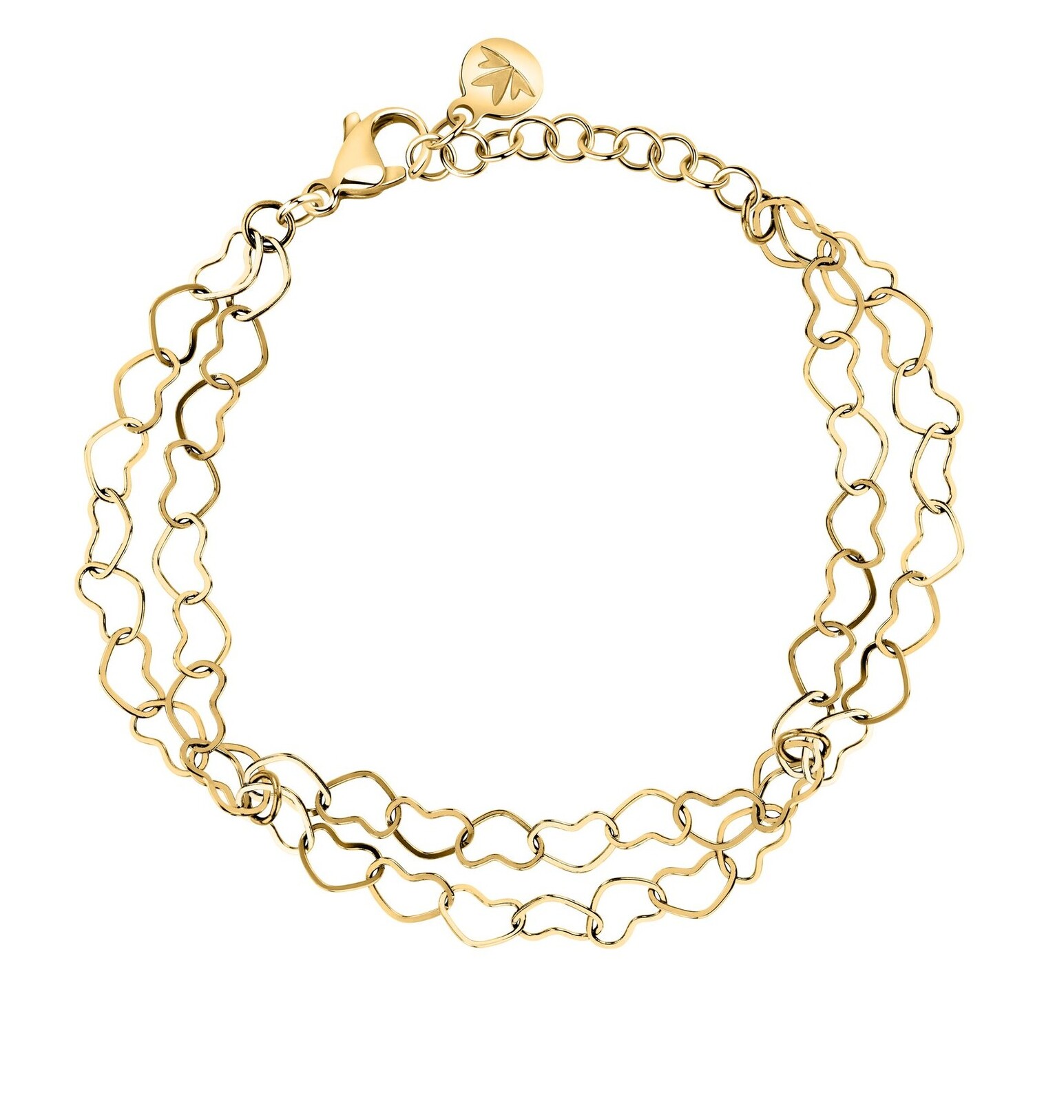 Morellato Dvojitý pozlátený srdiečkový náramok Intrecci SAZC19