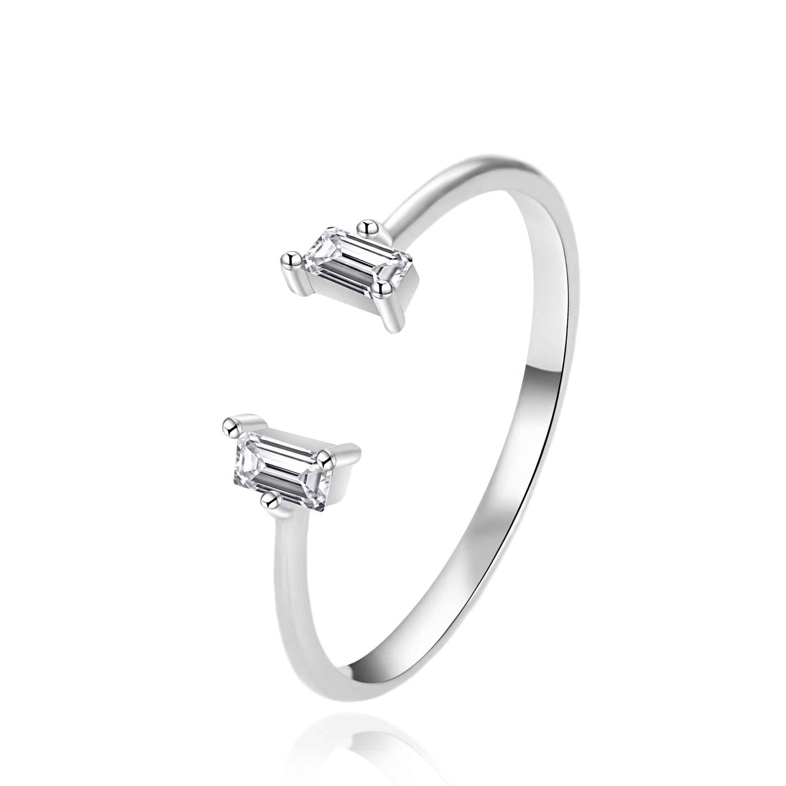 Agato Moderný otvorený prsteň zo striebra AGT-R56W 62 mm