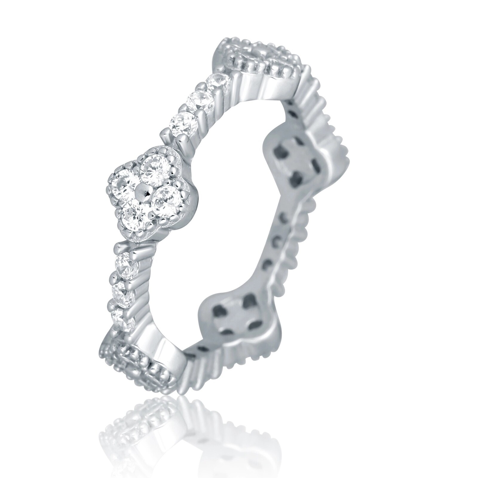 JVD Oslnivý strieborný prsteň so zirkónmi SVLR1156XH2BI 56 mm