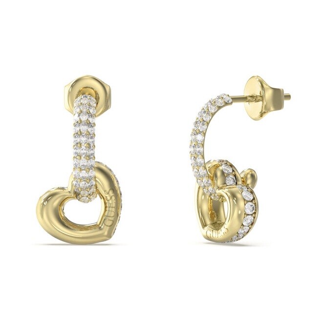 Guess Romantické visiace náušnice Srdiečka LOVE JUBE05465JWYGT/U