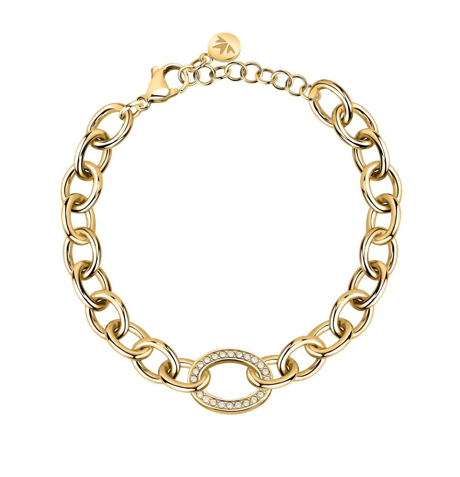 Morellato Výrazný pozlátený náramok s kryštálmi Intrecci SAZC03