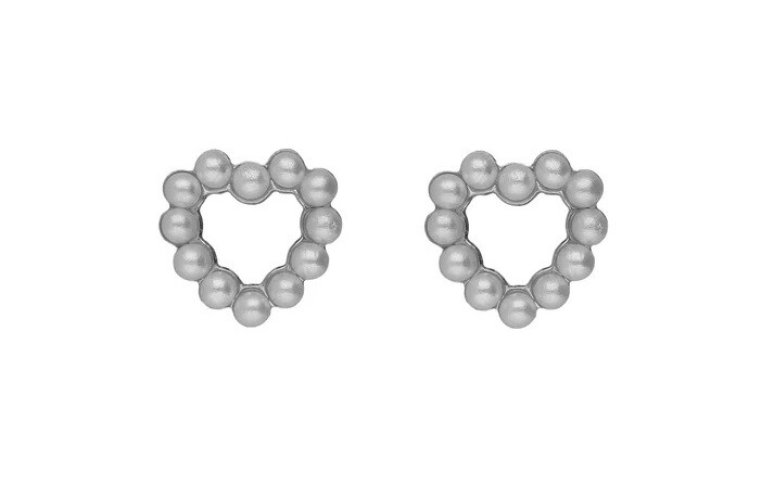 Victoria Cruz Strieborné náušnice Srdiečka s perličkami Sera A5574-00HT