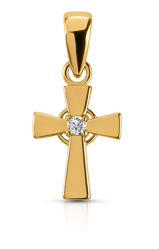 Brilio Jemný prívesok krížik zo žltého zlata 14/661.431ZIR