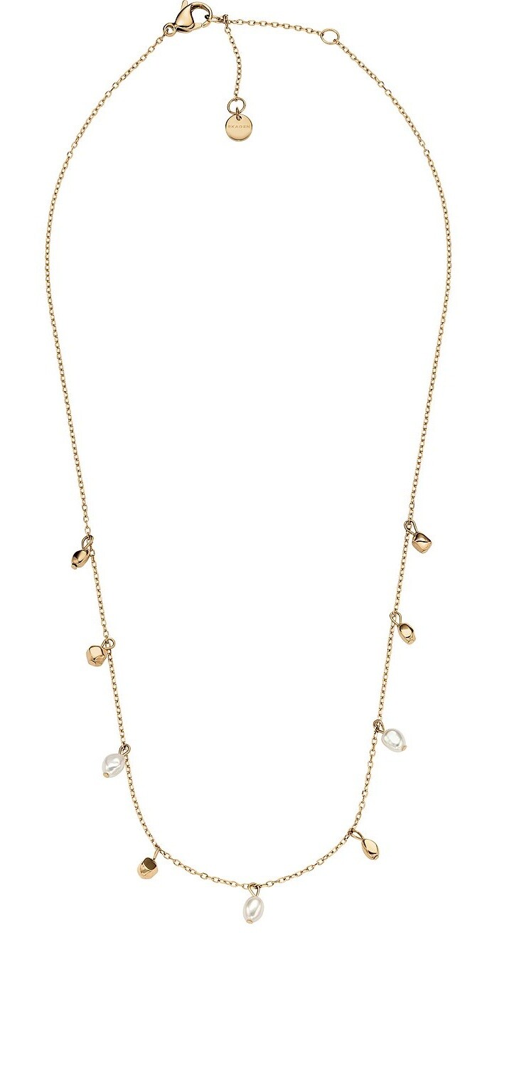 Skagen Pozlátený náhrdelník s pravými perlami Agnethe SKJ1879710