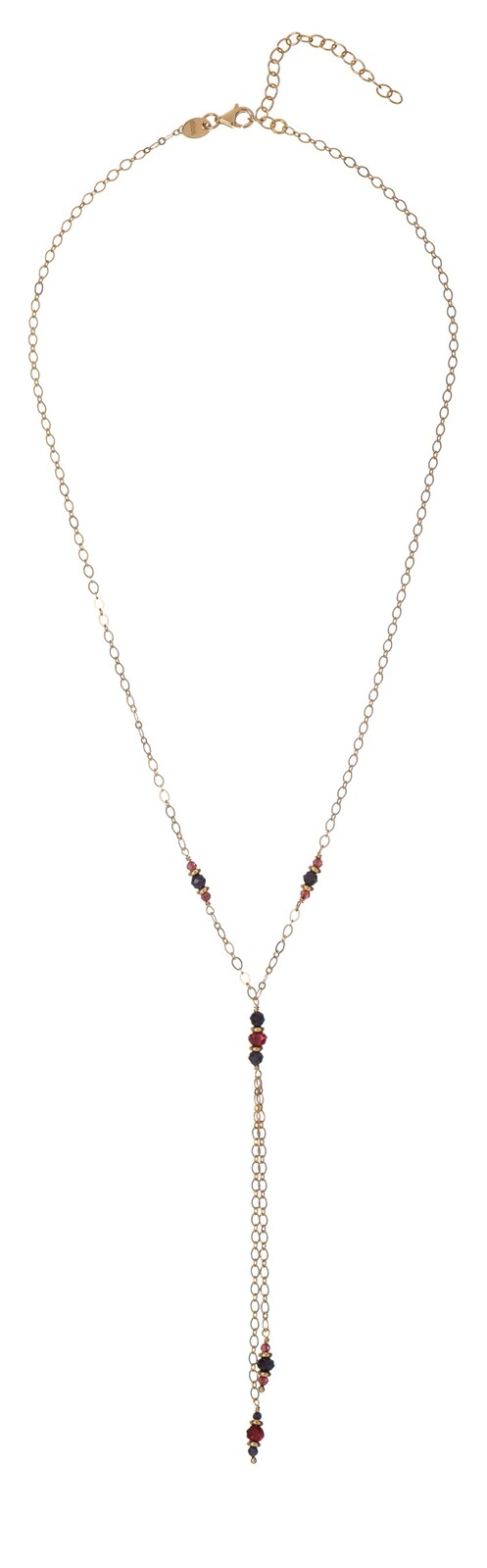 Alisia Elegantný pozlátený náhrdelník s granátmi a zafírmi AL5231.01.000