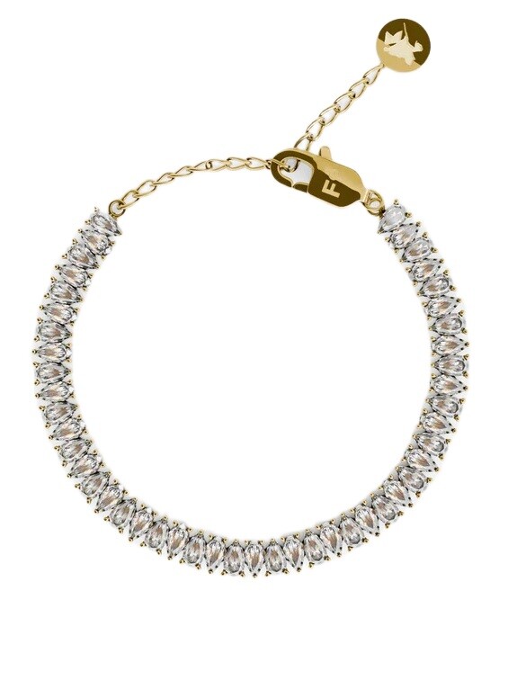 Furiosa Blyštivý pozlátený náramok so zirkónmi Gatsby SB-GATSBY-G