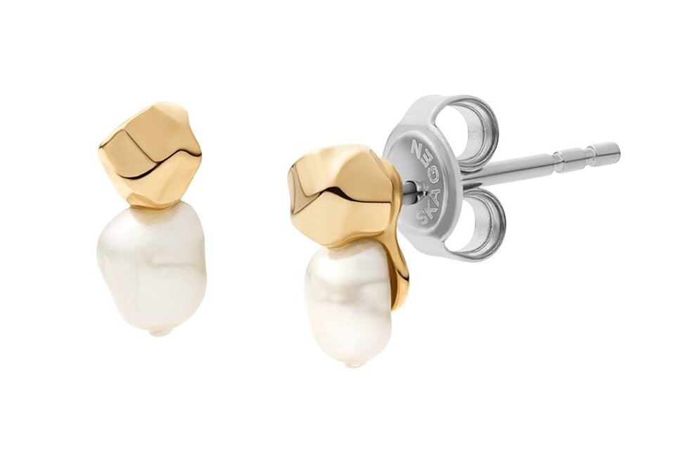 Skagen Pôvabné náušnice kôstky s pravou perlou Agnethe SKJ1881710