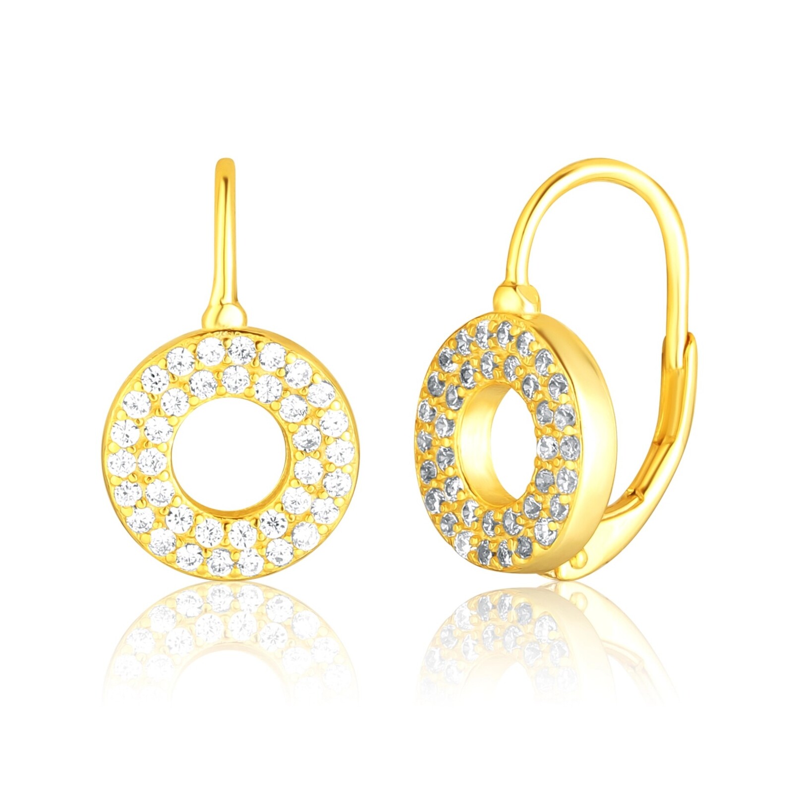 JVD Pôvabné pozlátené náušnice so zirkónmi Kruh SVLE3260X86GO00