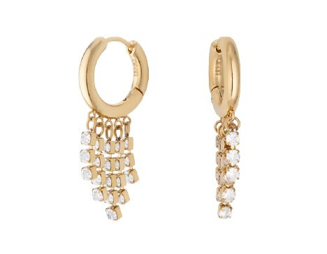 Liu Jo Pozlátené visiace náušnice s kryštálmi LJ2993