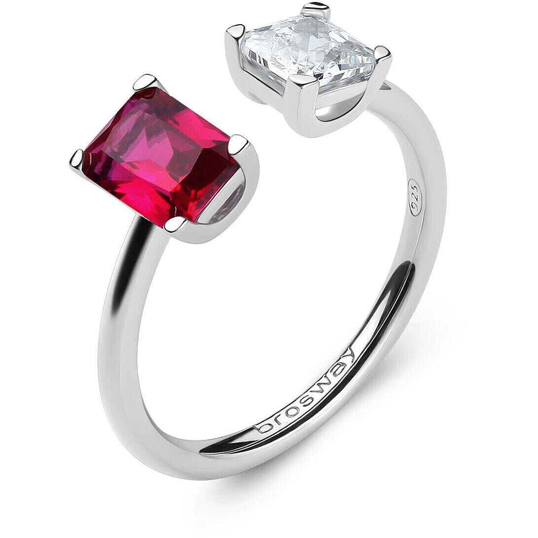 Brosway Elegantný otvorený prsteň Fancy Passion Ruby FPR10 50 mm