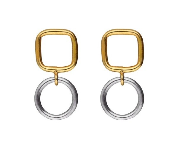 Victoria Cruz Visiace bicolor náušnice zo striebra Nivola A5506-BT