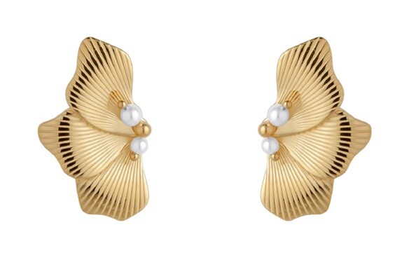 Liu Jo Jedinečné pozlátené náušnice so syntetickými perlami LJ3079