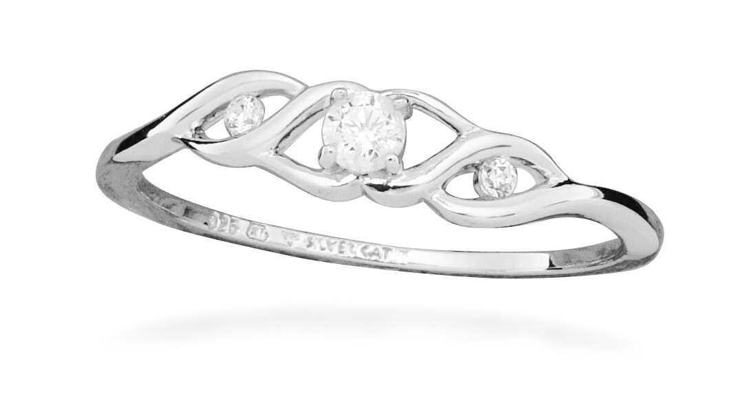 Silver Cat Strieborný dámsky prsteň s kubickými zirkónmi SC570 58 mm